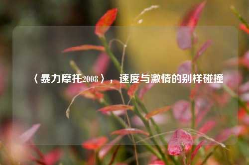 〈暴力摩托2008〉,速度与激情的别样碰撞