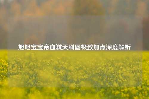 旭旭宝宝帝血弑天刷图极致加点深度解析