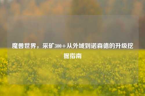 魔兽世界,采矿300+从外域到诺森德的升级挖掘指南