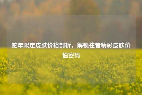蛇年限定皮肤价格剖析,解锁往昔精彩皮肤价值密码