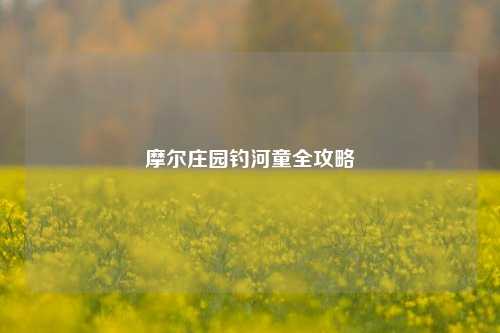 摩尔庄园钓河童全攻略