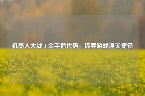 机器人大战 J 金手指代码,探寻游戏通关捷径