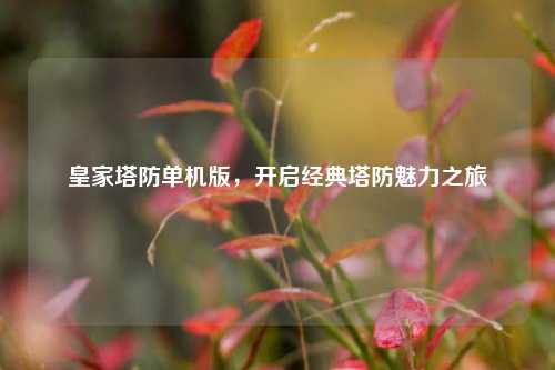 皇家塔防单机版,开启经典塔防魅力之旅