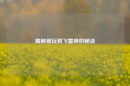 揭秘镜玩转飞雷神的秘诀
