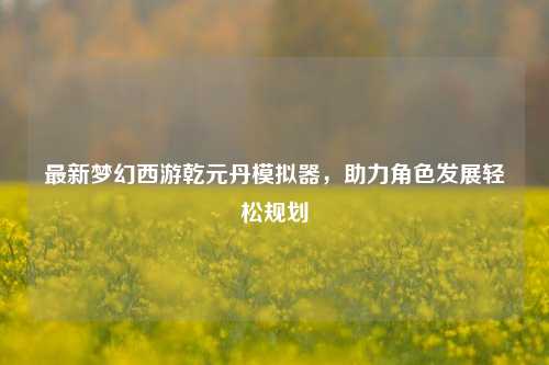 最新梦幻西游乾元丹模拟器,助力角色发展轻松规划