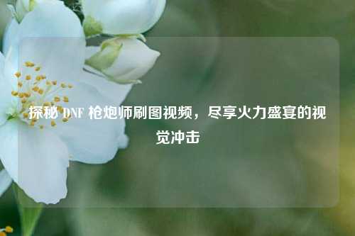探秘 DNF 枪炮师刷图视频，尽享火力盛宴的视觉冲击