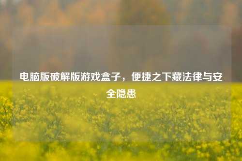 电脑版破解版游戏盒子,便捷之下藏法律与安全隐患