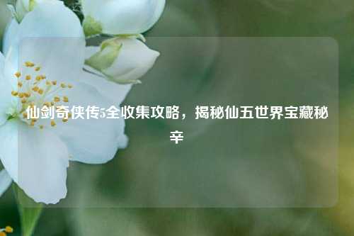 仙剑奇侠传5全收集攻略,揭秘仙五世界宝藏秘辛