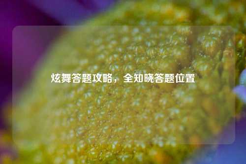 炫舞答题攻略，全知晓答题位置