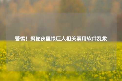警惕!揭秘夜里绿巨人相关禁用软件乱象
