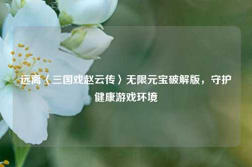 远离〈三国戏赵云传〉无限元宝破解版，守护健康游戏环境